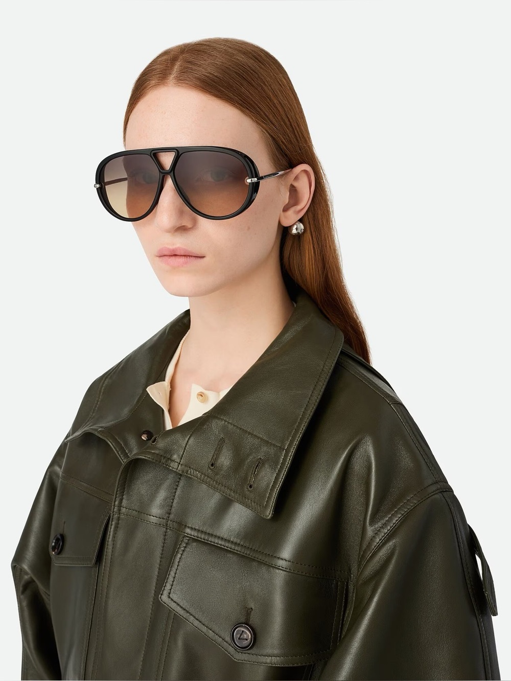 Zara Black Aviator Sunglasses with Gradient Lenses